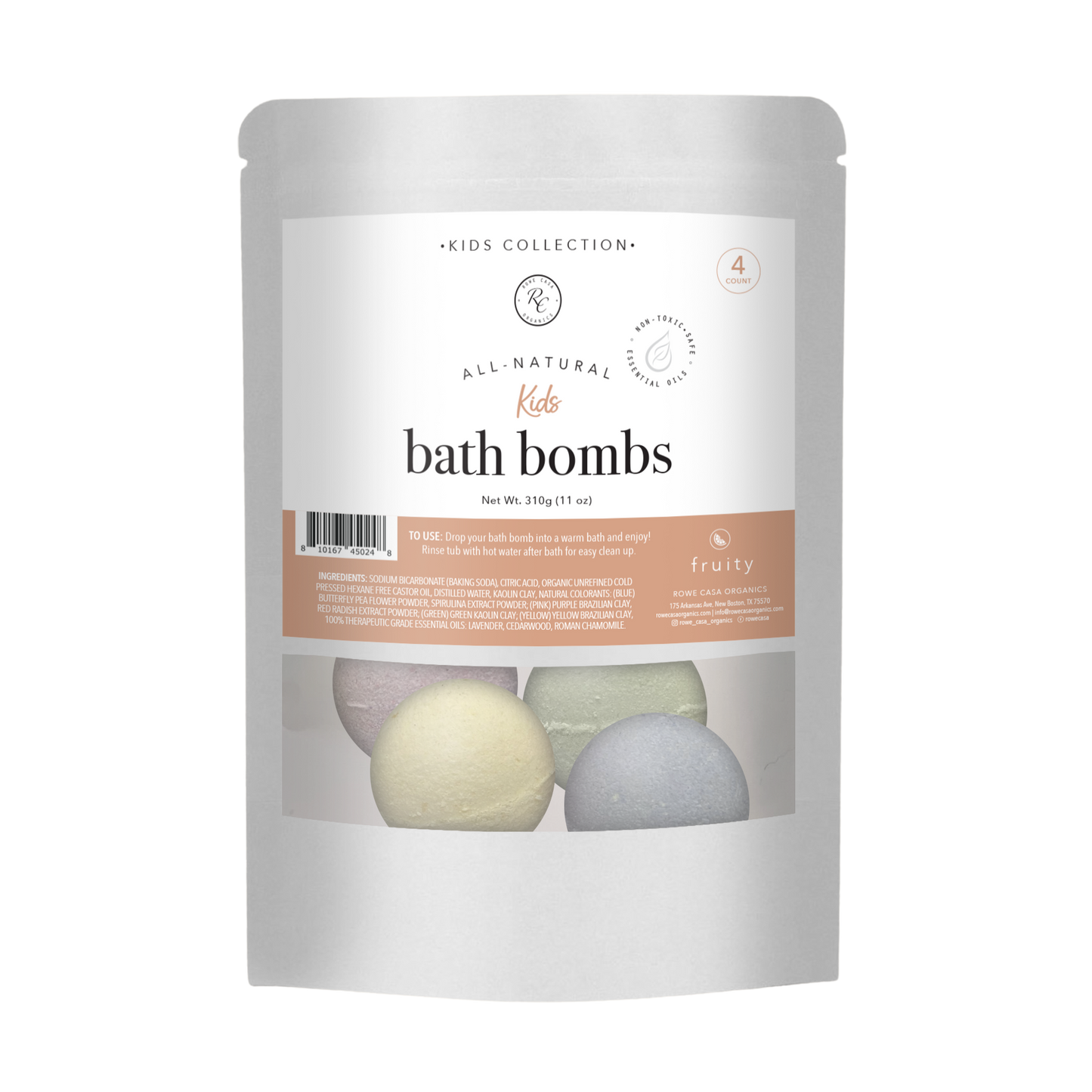 Kids Bath Bombs - Fruity | 4 count